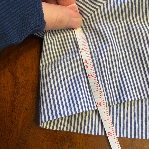 J. by J.CREW Blue White Oxford Striped Tie Waist Shorts size 6 Cotton - Picture 8 of 11